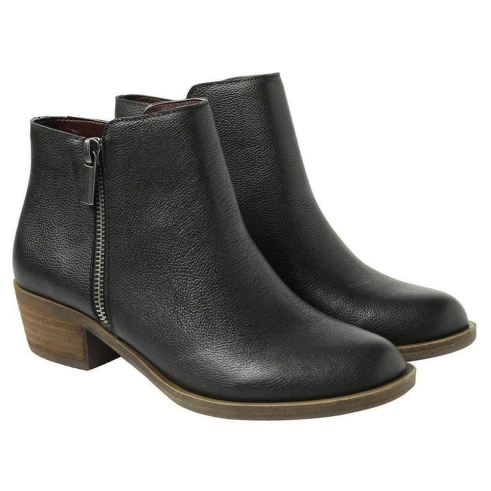 Kensie Ghita Short Leather Ankle Boots Booties Black Sz 9